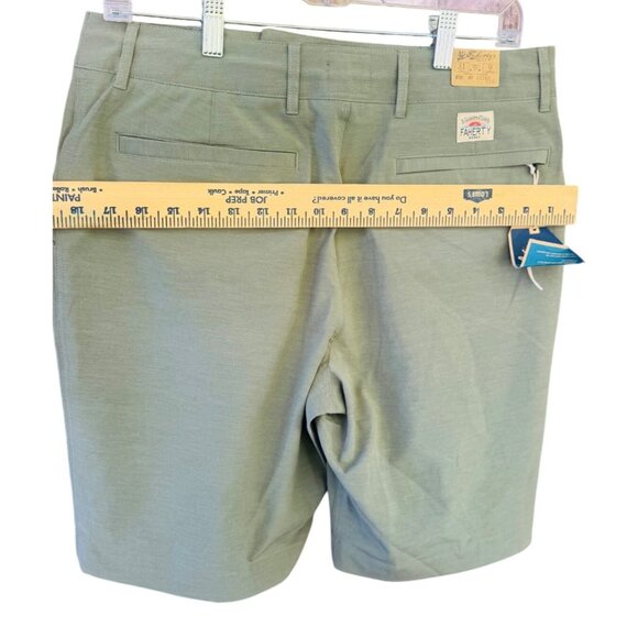 NWT Faherty Shorts Mens 9" Size 31 Green Drawstring Waist Stretch Performance - Picture 7 of 9